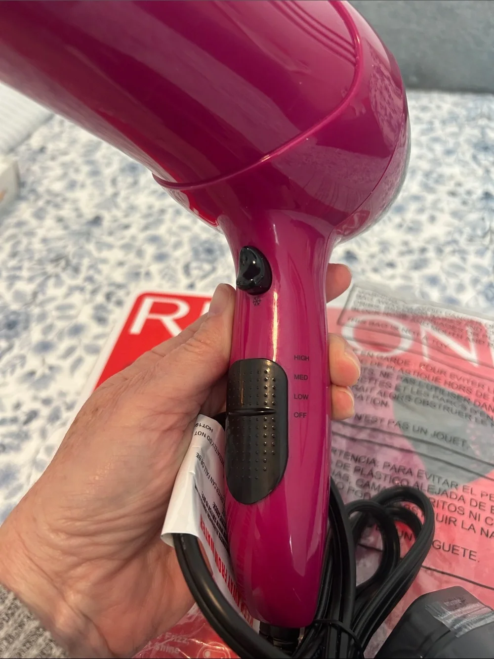 Revlon Smooth and Effortless Drying PINK PURPLE Hair Dryer 1875 WATTS. NIB.